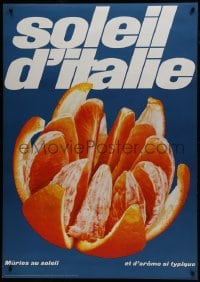 5z222 SOLEIL D'ITALIE 36x51 Swiss advertising poster 1965 close-up image of an orange by Berger!