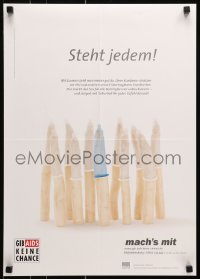 5z800 STEHT JEDEM 17x24 German special poster 2000s HIV/AIDS, Suits Everyone, condom on asparagus!