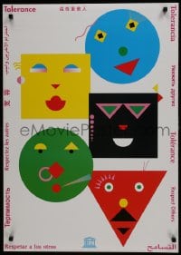 5z807 TOLERANCE RESPECT OTHERS 24x33 German special poster 1990s colorful Helmut Langer art!