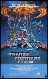5z809 TRANSFORMERS THE MOVIE 22x37 special poster 1986 animated robot action cartoon, sci-fi art!