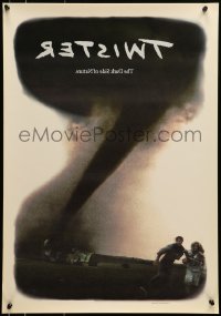 5z236 TWISTER 19x27 static cling poster 1996 storm chasers Bill Paxton & Helen Hunt, different!