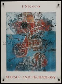 5z816 UNESCO SCIENCE & TECHNOLOGY 22x30 French special poster 1990s Shoichi Hasegawa art!