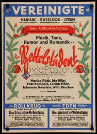 5z818 VEREINIGTE 17x24 German special poster 1936 showing Der Bettelstudent and Eine Frau Ohne Bedeutung!