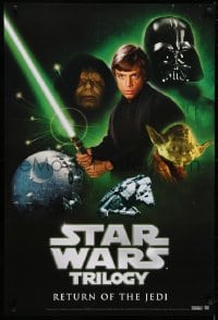 5z986 STAR WARS TRILOGY 27x40 video poster 2004 great images from Return of the Jedi!