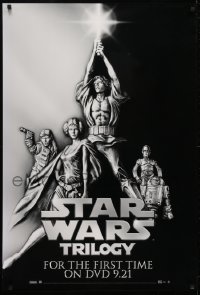5z985 STAR WARS TRILOGY 27x40 video poster 2004 George Lucas, art of Hamill, Fisher, Ford!