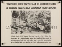 5z310 KINGFISHER HIDES 'NEATH PALMS OF SOUTHERN PACIFIC 19x25 WWII war poster 1940s communion!