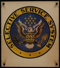 5z289 SELECTIVE SERVICE SYSTEM 18x20 WWI war poster 1910s great art of the SSS system symbol!