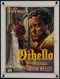 6a165 OTHELLO linen Belgian 1952 different art of Orson Welles in the title role, Shakespeare!