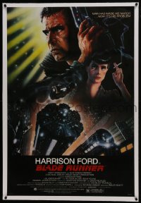 6a216 BLADE RUNNER linen studio style 1sh 1982 Ridley Scott classic, Alvin art of Harrison Ford!