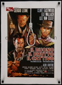 6a119 GOOD, THE BAD & THE UGLY linen 15x21 Chilean commercial poster 2000s Eastwood,Van Cleef,Wallach