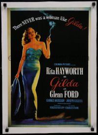 6a117 GILDA linen 15x21 Chilean commercial poster 2000s classic sexy Rita Hayworth in sheath dress!