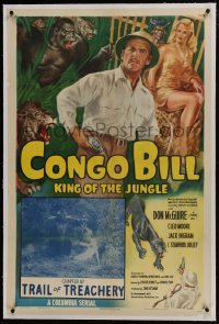 6a249 CONGO BILL linen chapter 10 1sh 1948 gorilla & sexy Cleo Moore in inset AND artwork!!