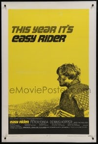6a278 EASY RIDER linen style C 1sh 1969 Peter Fonda, biker classic directed by Dennis Hopper!