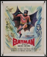 6a099 BATMAN linen French 18x22 1966 DC Comics, great artwork of Adam West by Boris Grinsson!