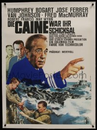 6a074 CAINE MUTINY linen German R1966 art of Humphrey Bogart, Ferrer, Johnson & MacMurray!