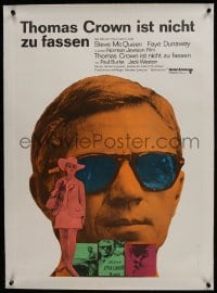 6a075 THOMAS CROWN AFFAIR linen German 1968 different image of Steve McQueen & sexy Faye Dunaway!