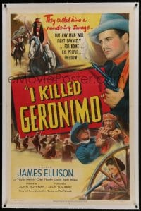 6a344 I KILLED GERONIMO linen 1sh 1950 they called him murdering savage, but fought for his people!
