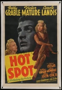 6a345 I WAKE UP SCREAMING linen 1sh 1941 Victor Mature, sexy Betty Grable & Carole Landis, Hot Spot!