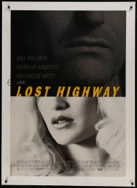 6a375 LOST HIGHWAY linen 1sh 1997 David Lynch, split image of Bill Pullman & Patricia Arquette!