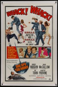 6a397 ONE SPY TOO MANY linen 1sh 1966 Robert Vaughn, David McCallum, The Man from UNCLE!