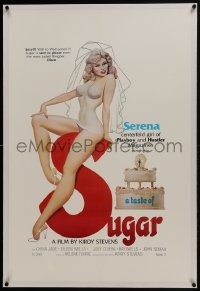 6a471 TASTE OF SUGAR linen 26x38 1sh 1978 great art of sexiest Serena in see-through wedding gown!