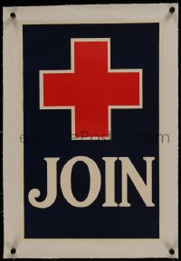 6a017 JOIN linen 14x22 WWI war poster 1918 join the American Red Cross helping in World War I!