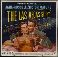 6b034 LAS VEGAS STORY 6sh 1952 art of Mature & sexy Jane Russell in Sin City, Howard Hughes, rare!