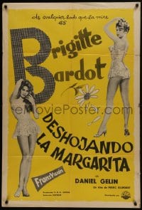 6b026 MADEMOISELLE STRIPTEASE Argentinean 1957 En effeuillant la marguerite, sexy Brigitte Bardot!