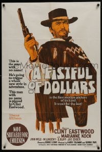 6b020 FISTFUL OF DOLLARS Aust 1sh 1967 introducing the man with no name, Clint Eastwood!