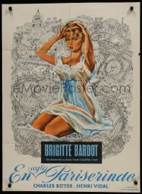 6b022 LA PARISIENNE Danish 1958 Geleng/Fouteau/Ferracci art of sexy Brigitte Bardot in lingerie!