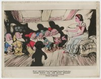 6b223 SNOW WHITE & THE SEVEN DWARFS English LC 1938 she's sitting on bed talking to dwarves, rare!