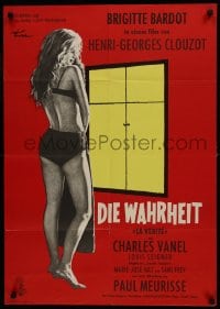 6b030 LA VERITE German 1961 full-length Rolf Goetze art of Brigitte Bardot, Henri-Georges Clouzot!