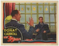 6b143 39 STEPS LC 1935 Alfred Hitchcock, image of Robert Donat w/ Tearle - the man with 4 fingers!