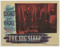 6b149 BIG SLEEP LC #3 1946 sexy Lauren Bacall follows Humphrey Bogart with gun, Howard Hawks