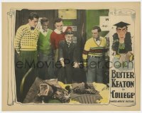 6b163 COLLEGE LC 1927 Buster Keaton & men looking at athletic gear on bed, Hap Hadley art, rare!