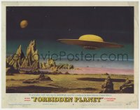6b169 FORBIDDEN PLANET LC #8 1956 classic special effects image of spaceship hovering over Altair-4!