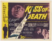 6b121 KISS OF DEATH TC 1947 Henry Hathaway, Richard Widmark, Victor Mature, film noir classic!