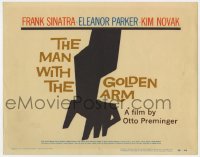 6b124 MAN WITH THE GOLDEN ARM TC 1956 Frank Sinatra, Otto Preminger, drugs, classic Saul Bass art!