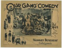 6b197 MONKEY BUSINESS LC 1926 Farina, Joe Cobb & Our Gang kids watch chimpanzee riding bike, rare!
