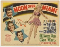 6b126 MOON OVER MIAMI TC 1941 Don Ameche, Bob Cummings, full-length art of sexy Betty Grable!