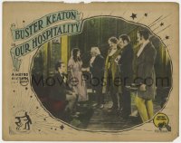 6b207 OUR HOSPITALITY LC 1923 stone face Buster Keaton & Natalie Talmadge with 4 other men, rare!
