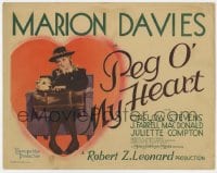 6b134 PEG O' MY HEART TC 1933 great art of Irish Marion Davies sitting with her cute dog, rare!