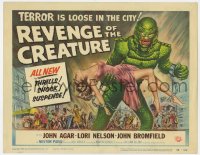 6b135 REVENGE OF THE CREATURE TC 1955 great art of the monster holding sexy girl by Reynold Brown!
