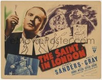 6b137 SAINT IN LONDON TC 1939 detective George Sanders as Simon Templar + classic stick man art!