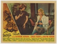 6b227 STAGE DOOR LC 1937 great two-shot of smoking Katharine Hepburn with sexy Ginger Rogers, rare!