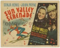 6b141 SUN VALLEY SERENADE TC 1941 Sonja Henie & John Payne make gay love, Glenn Miller, skiing art!