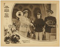 6b241 YOU'RE DARN TOOTIN' LC 1928 sad Stan Laurel & Oliver Hardy get fired from band, ultra rare!