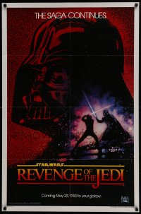 6b062 RETURN OF THE JEDI dated teaser 1sh 1983 George Lucas' Revenge of the Jedi, Drew Struzan art!