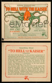 6b013 TO HELL WITH THE KAISER set of 12 8x10 LCs 1918 indictment of Germany's war lord in 7 parts!