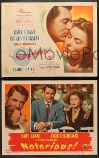 6b092 NOTORIOUS set of 8 LCs 1946 Cary Grant, Ingrid Bergman, Nazi Claude Rains, Alfred Hitchcock!